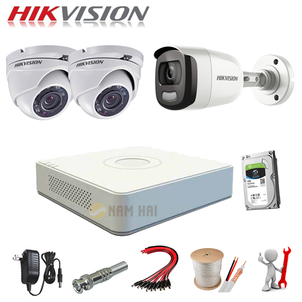 Trọn bộ 3 Camera Hikvision