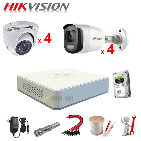 Trọn bộ 8 Camera Hikvision