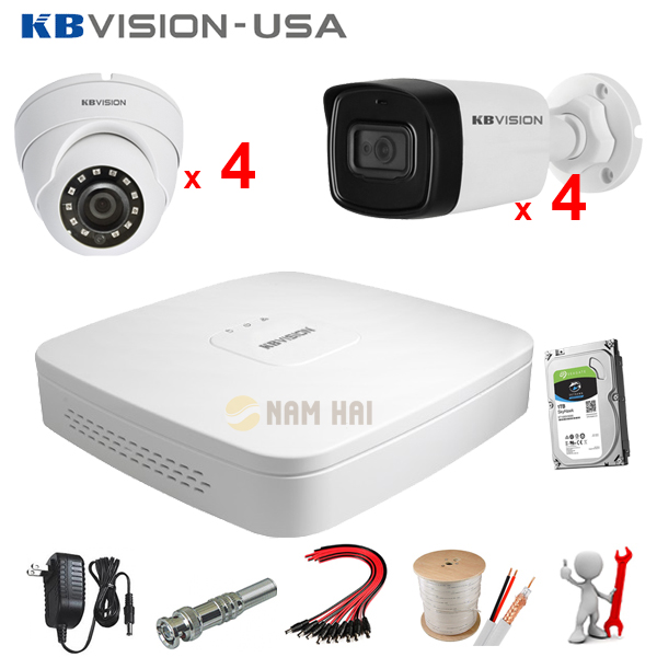 Trọn bộ 8 camera Kbvision